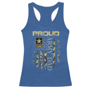 Proud Army Dad Racerback Tank Top Military Father US Army Camo Flag TS10 Royal Blue Print Your Wear