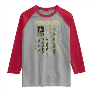 Proud Army Dad Raglan Shirt Military Father US Army Camo Flag TS10 Sport Gray Red Print Your Wear