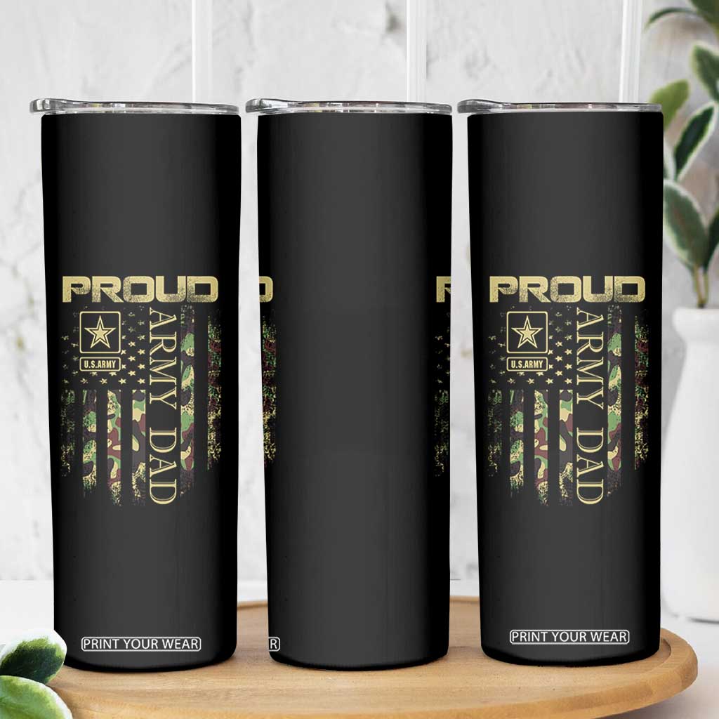 Proud Army Dad Skinny Tumbler Military Father US Army Camo Flag TS10 Print Your Wear