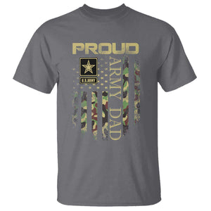 Proud Army Dad T Shirt Military Father US Army Camo Flag TS10 Charcoal Print Your Wear