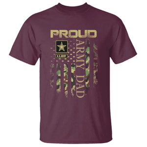 Proud Army Dad T Shirt Military Father US Army Camo Flag TS10 Maroon Print Your Wear