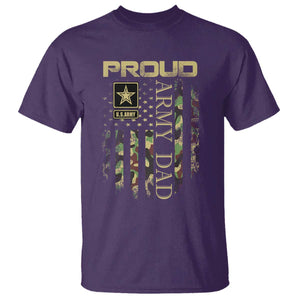 Proud Army Dad T Shirt Military Father US Army Camo Flag TS10 Purple Print Your Wear