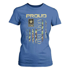 Proud Army Dad T Shirt For Women Military Father US Army Camo Flag TS10 Royal Blue Print Your Wear