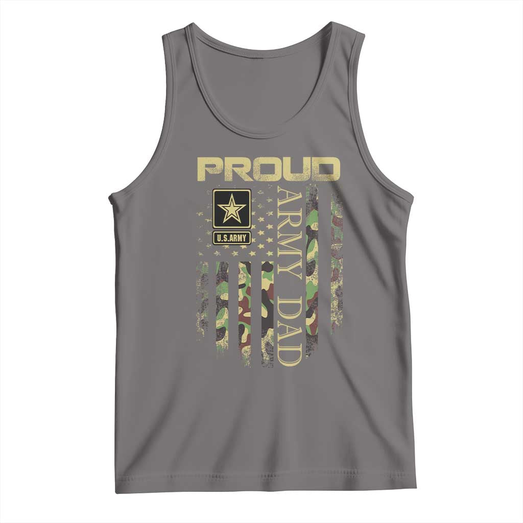Proud Army Dad Tank Top Military Father US Army Camo Flag TS10 Deep Heather Print Your Wear