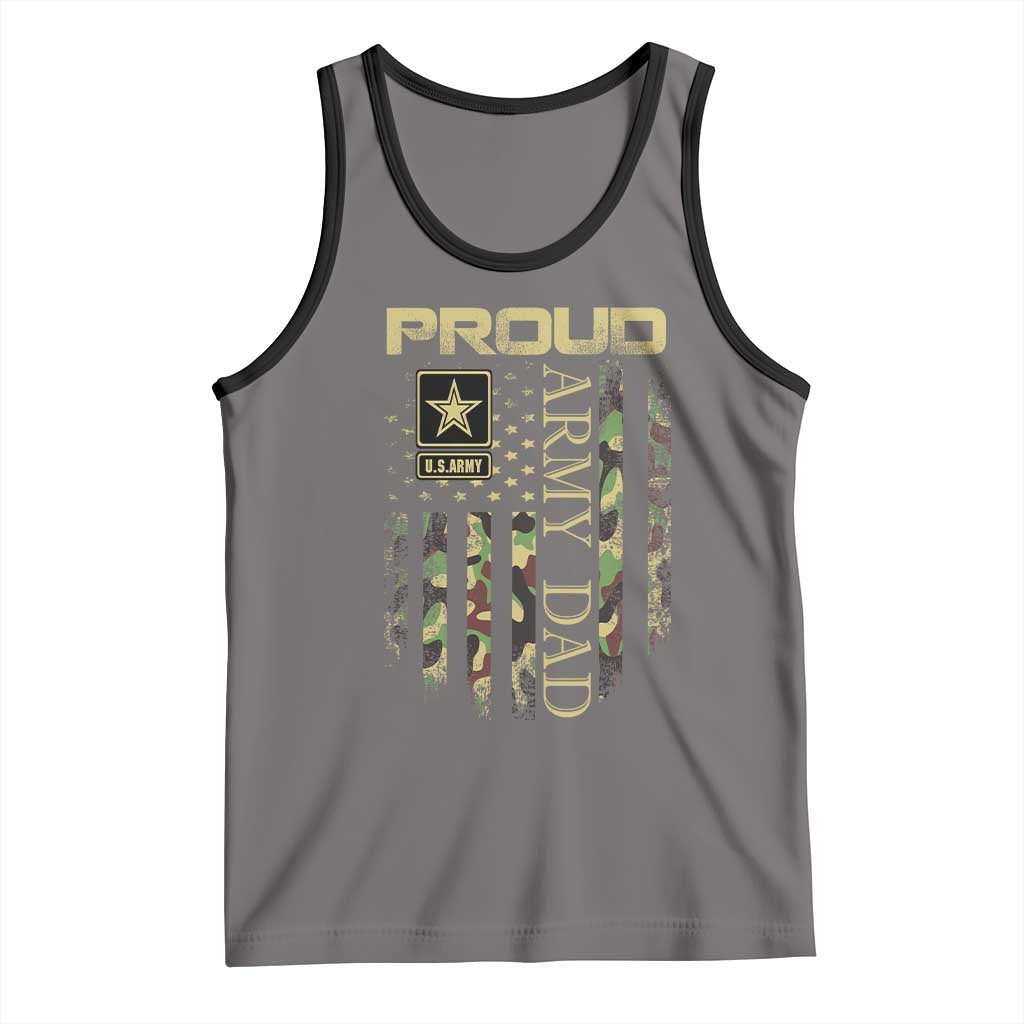 Proud Army Dad Tank Top Military Father US Army Camo Flag TS10 Deep Heather Black Print Your Wear