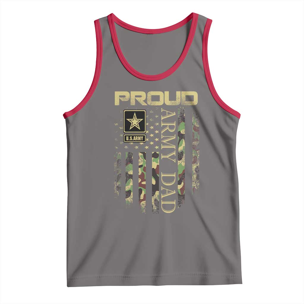 Proud Army Dad Tank Top Military Father US Army Camo Flag TS10 Deep Heather Red Print Your Wear