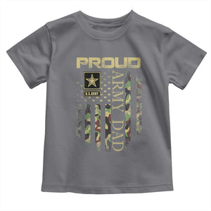 Proud Army Dad Toddler T Shirt Military Father US Army Camo Flag TS10 Charcoal Print Your Wear