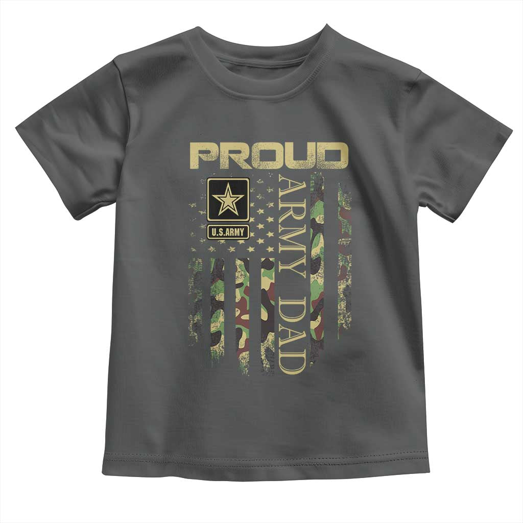 Proud Army Dad Toddler T Shirt Military Father US Army Camo Flag TS10 Dark Heather Print Your Wear