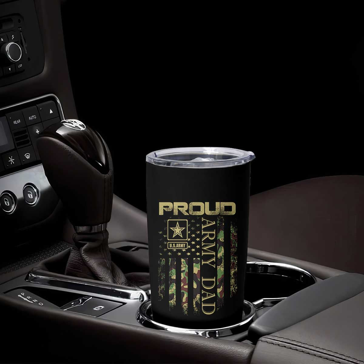 Proud Army Dad Tumbler Cup Military Father US Army Camo Flag TS10 Print Your Wear
