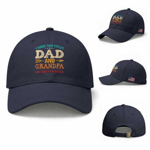 I Have Two Titles Dad And Grandpa Baseball Cap Retro Father's Day Grandpa Gift