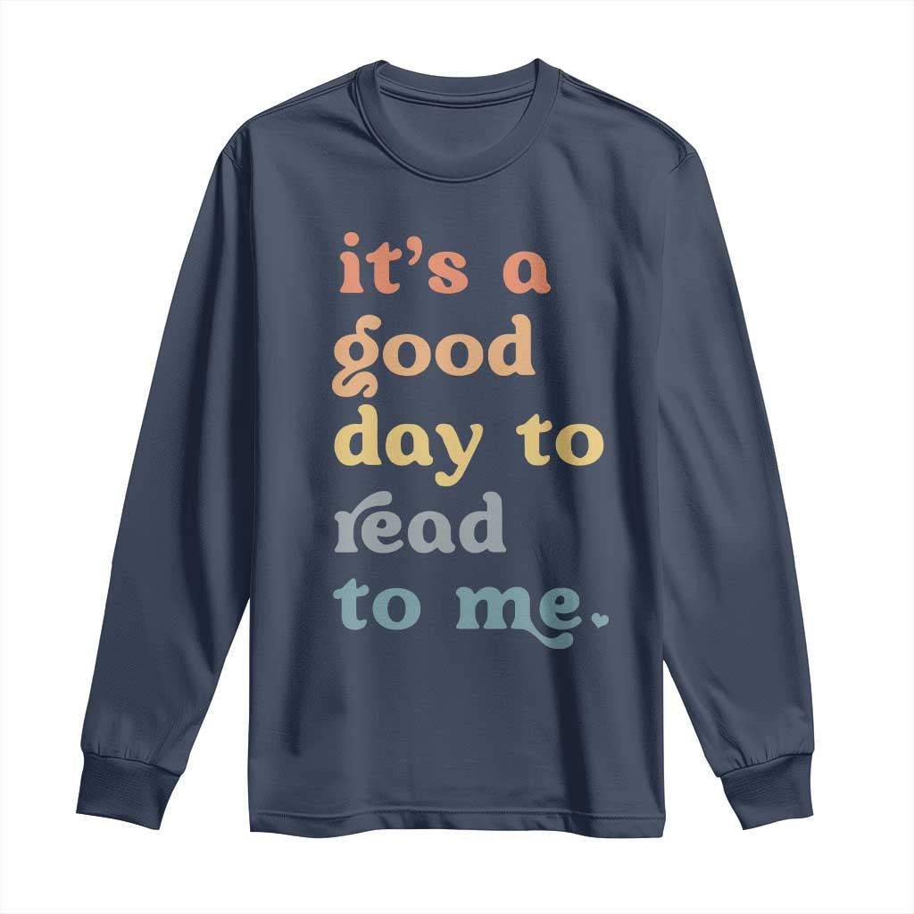 Read To Me Long Sleeve Shirt Sassy Baby Shower Bookish Little Reader TS10 Navy Print Your Wear