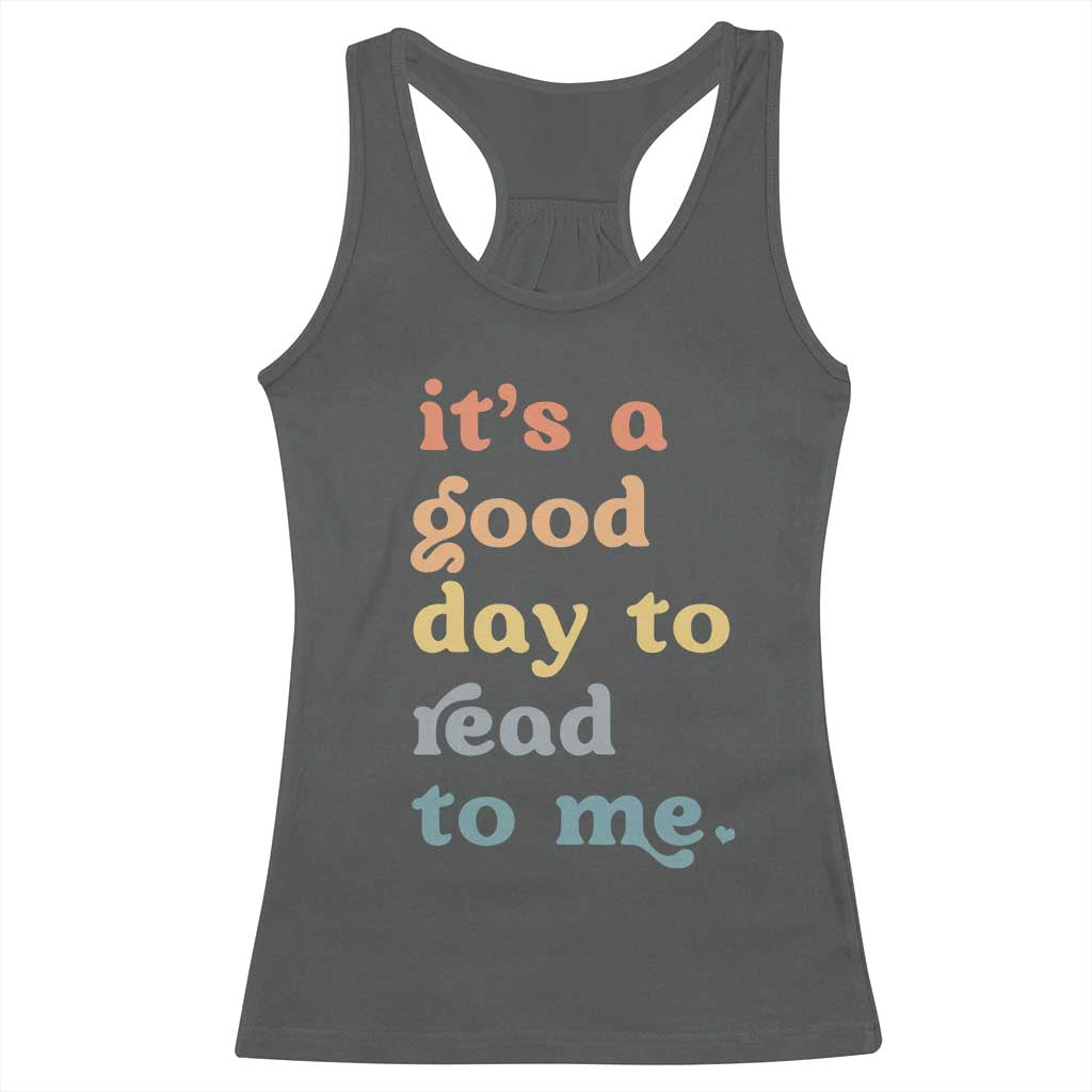 Read To Me Racerback Tank Top Sassy Baby Shower Bookish Little Reader TS10 Dark Heather Print Your Wear