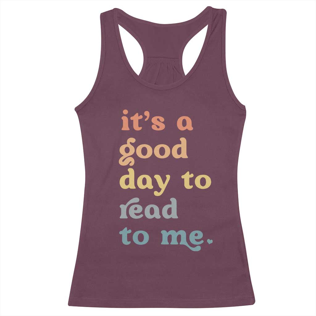 Read To Me Racerback Tank Top Sassy Baby Shower Bookish Little Reader TS10 Maroon Print Your Wear