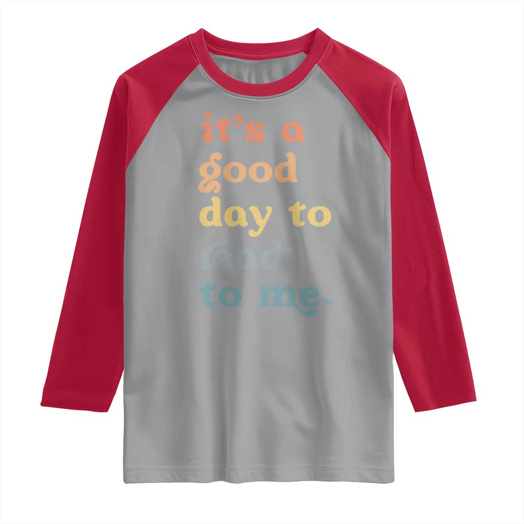 Read To Me Raglan Shirt Sassy Baby Shower Bookish Little Reader TS10 Sport Gray Red Print Your Wear