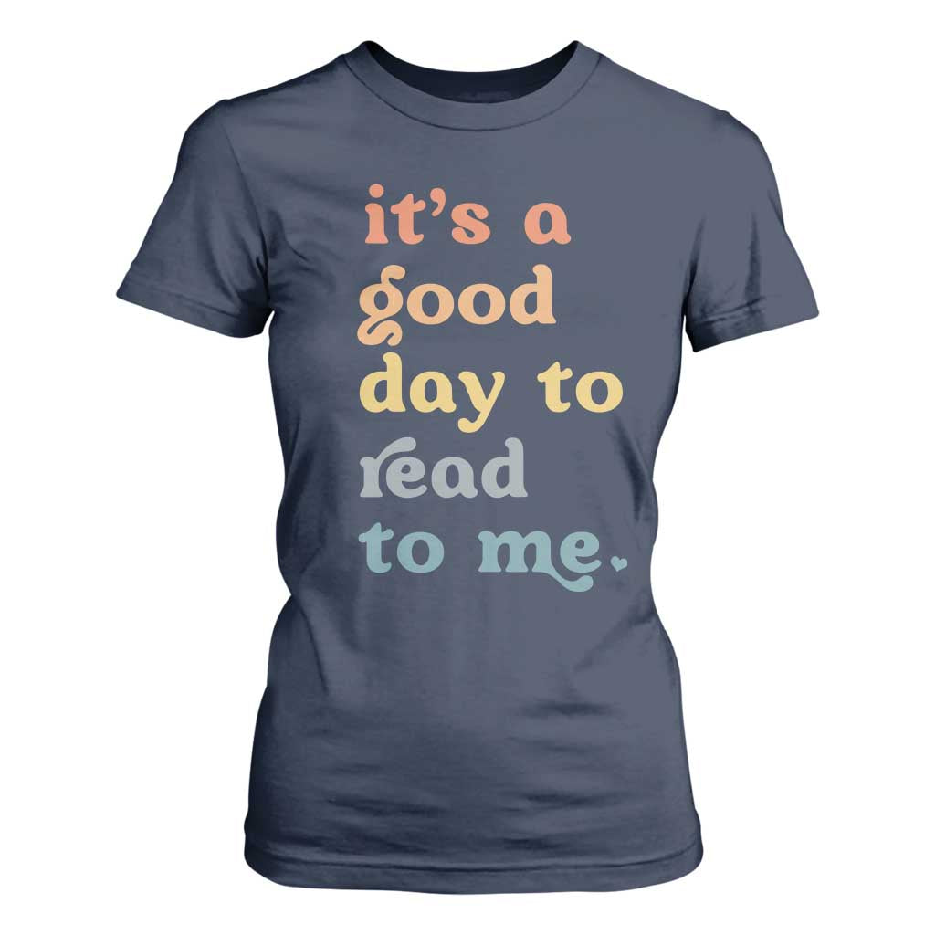 Read To Me T Shirt For Women Sassy Baby Shower Bookish Little Reader TS10 Navy Print Your Wear