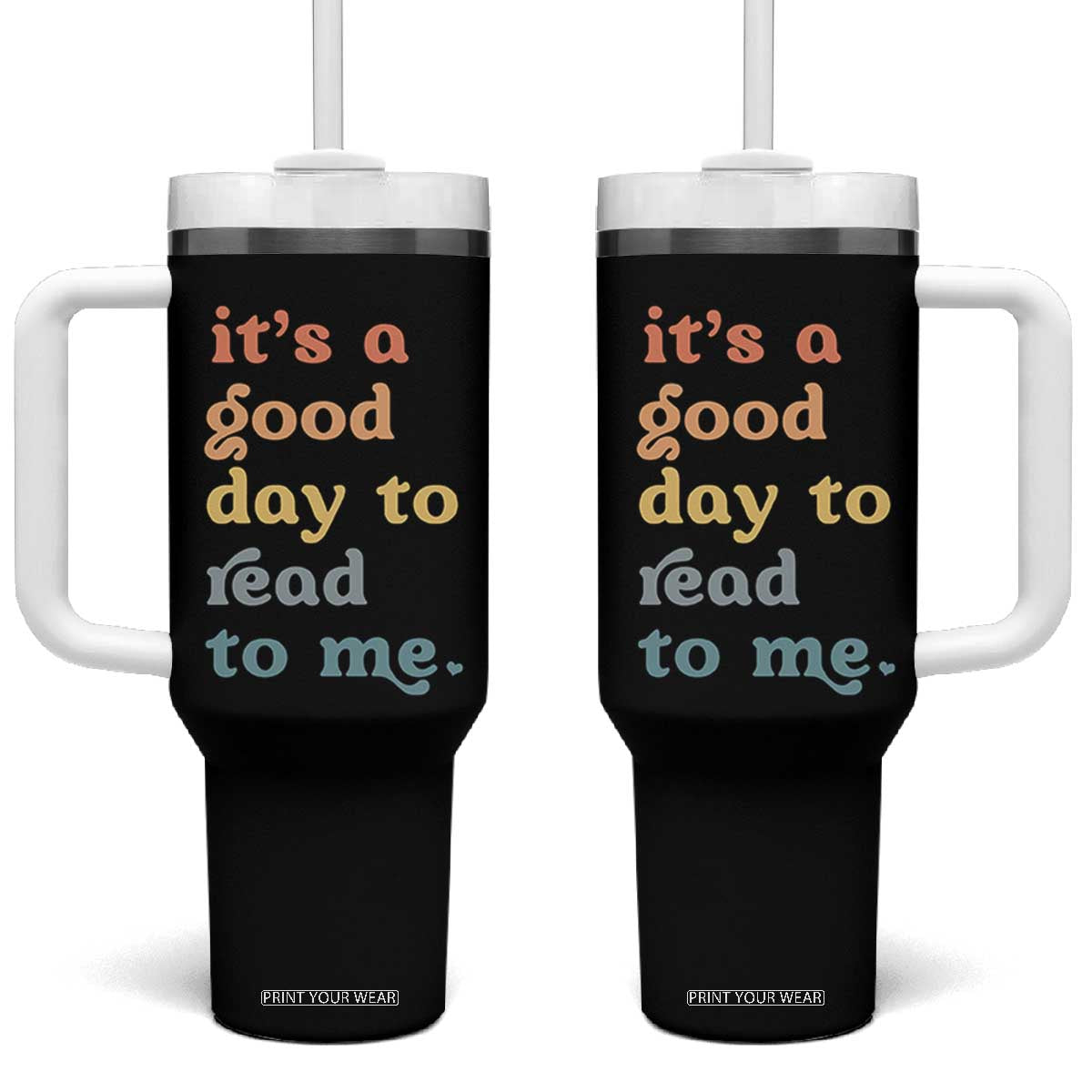 Read To Me Tumbler With Handle Sassy Baby Shower Bookish Little Reader TS10 One Size: 40 oz Black Print Your Wear