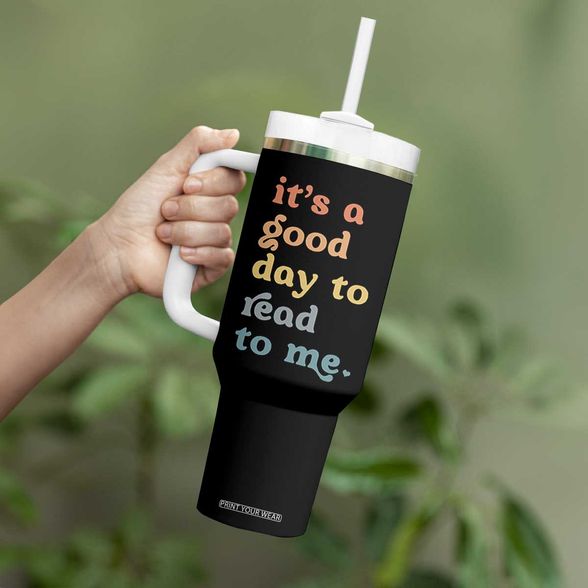 Read To Me Tumbler With Handle Sassy Baby Shower Bookish Little Reader TS10 Print Your Wear