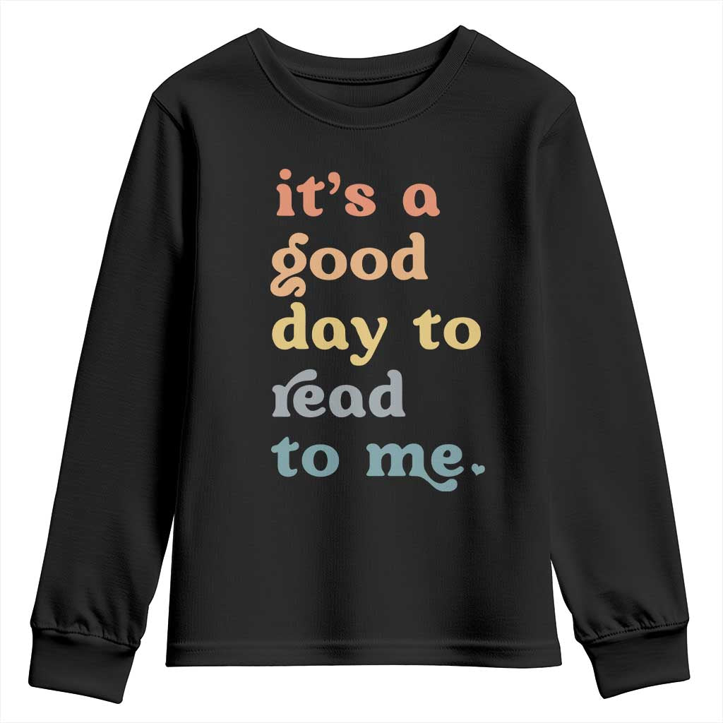Read To Me Youth Sweatshirt Sassy Baby Shower Bookish Little Reader TS10 Black Print Your Wear