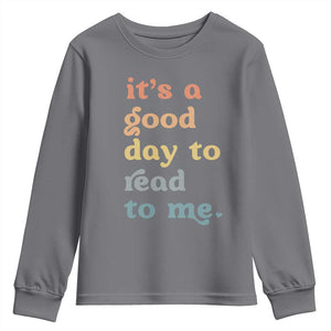 Read To Me Youth Sweatshirt Sassy Baby Shower Bookish Little Reader TS10 Charcoal Print Your Wear
