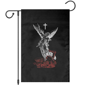 Saint Michael The Archangel Defeating Satan Garden Flag TS10 Black Print Your Wear