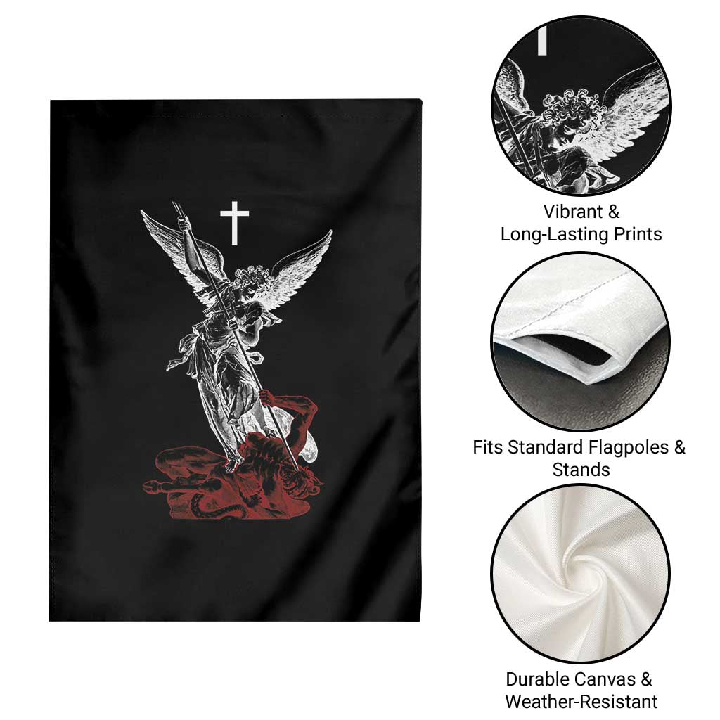 Saint Michael The Archangel Defeating Satan Garden Flag TS10 Print Your Wear
