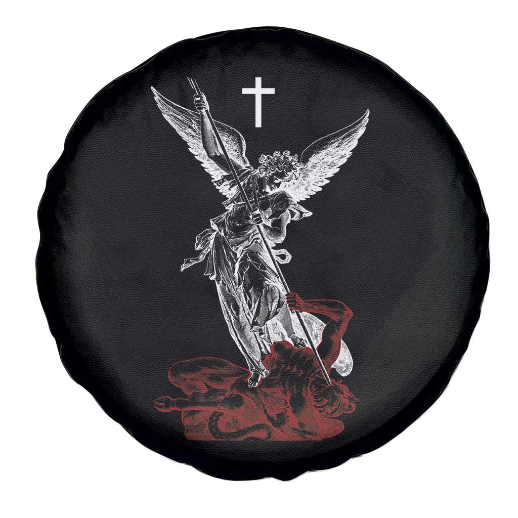 Saint Michael The Archangel Defeating Satan Spare Tire Cover TS10 Print Your Wear