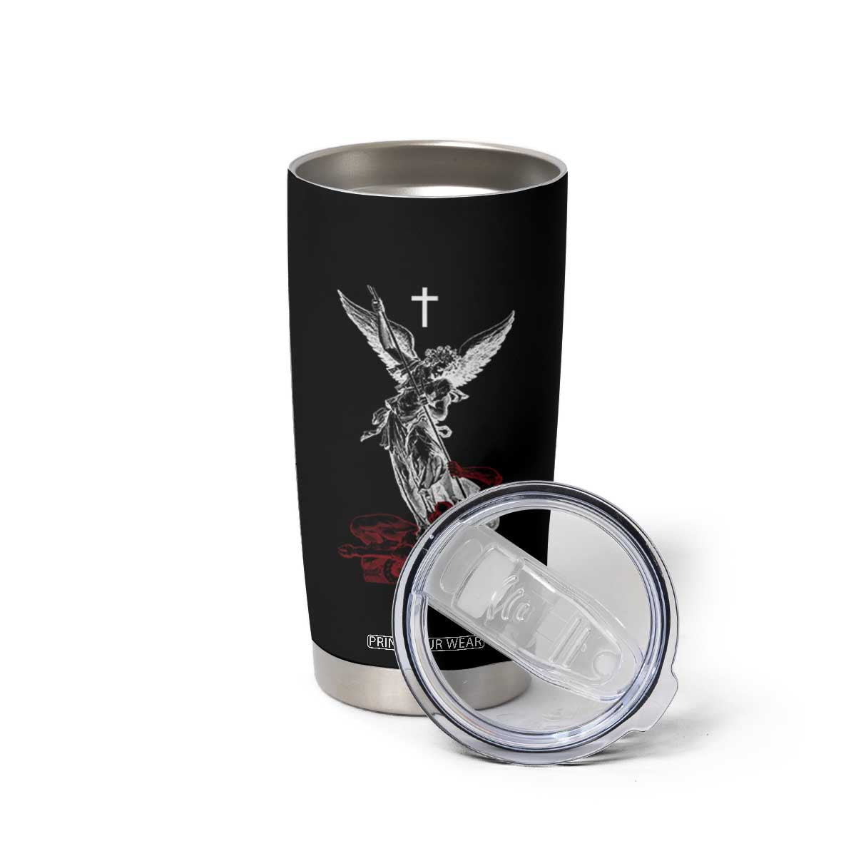 Saint Michael The Archangel Defeating Satan Tumbler Cup TS10 Print Your Wear