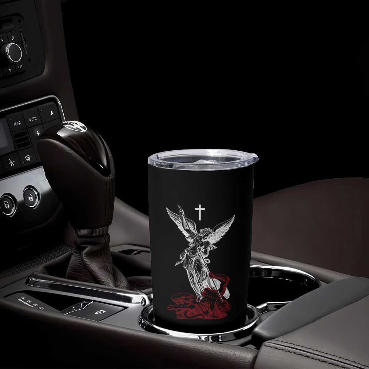 Saint Michael The Archangel Defeating Satan Tumbler Cup TS10 Print Your Wear