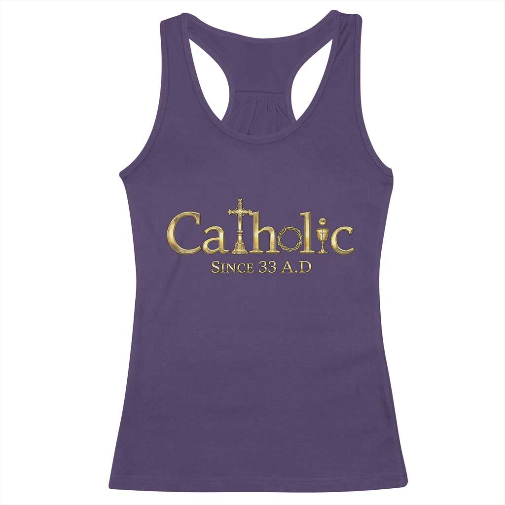 Catholic Since 33 AD Racerback Tank Top Christianity Crucifix Jesus Eucharist TS10 Purple Print Your Wear