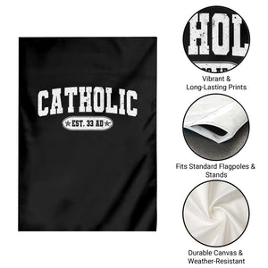 Catholic Since 33 AD Garden Flag Vintage Varsity Crucifix Jesus Eucharist Christianity TS10 Print Your Wear