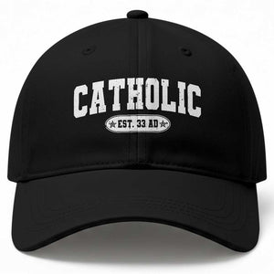 Catholic Since 33 AD Baseball Cap Vintage Varsity Crucifix Jesus Eucharist Christianity TS10 Print Your Wear