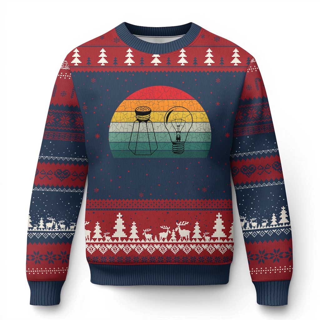 Retro Salt Light Be Ye Salt Christ Ugly Christmas Sweater Bible Verse Christian Worship TS10 Navy Red Print Your Wear