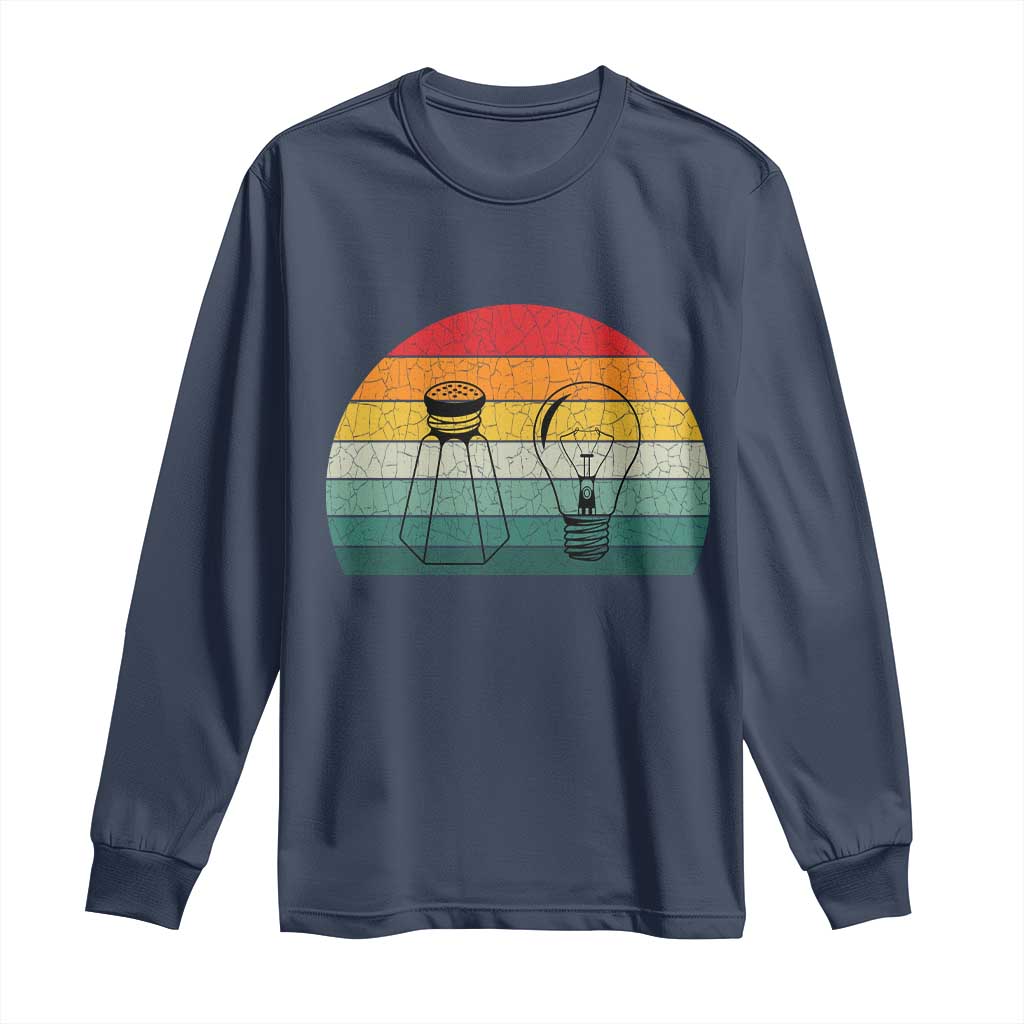 Retro Salt Light Be Ye Salt Christ Long Sleeve Shirt Bible Verse Christian Worship TS10 Navy Print Your Wear