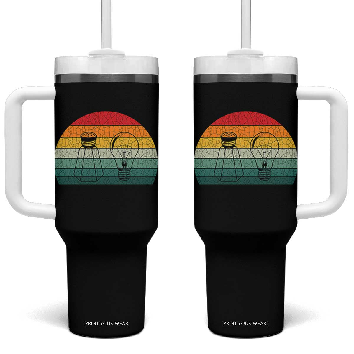 Retro Salt Light Be Ye Salt Christ Tumbler With Handle Bible Verse Christian Worship TS10 One Size: 40 oz Black Print Your Wear