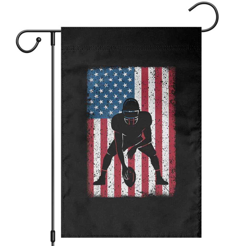 American Flag Football Garden Flag Cool Distressed Vintage Patriotic Football Player TS10 Black Print Your Wear