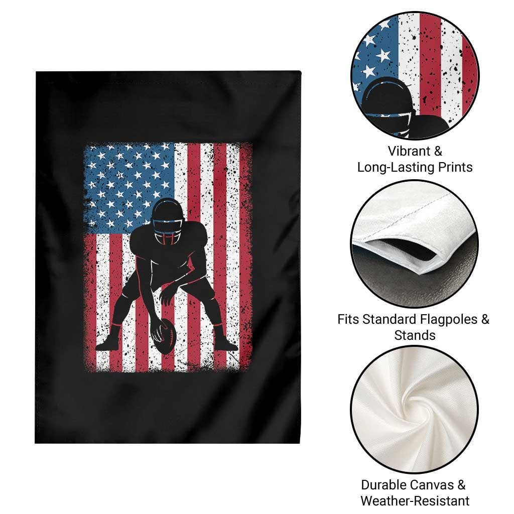 American Flag Football Garden Flag Cool Distressed Vintage Patriotic Football Player TS10 Print Your Wear