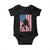 American Flag Football Baby Onesie Cool Distressed Vintage Patriotic Football Player TS10 Black Print Your Wear