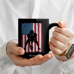 American Flag Football Coffee Mug Cool Distressed Vintage Patriotic Football Player TS10 Print Your Wear
