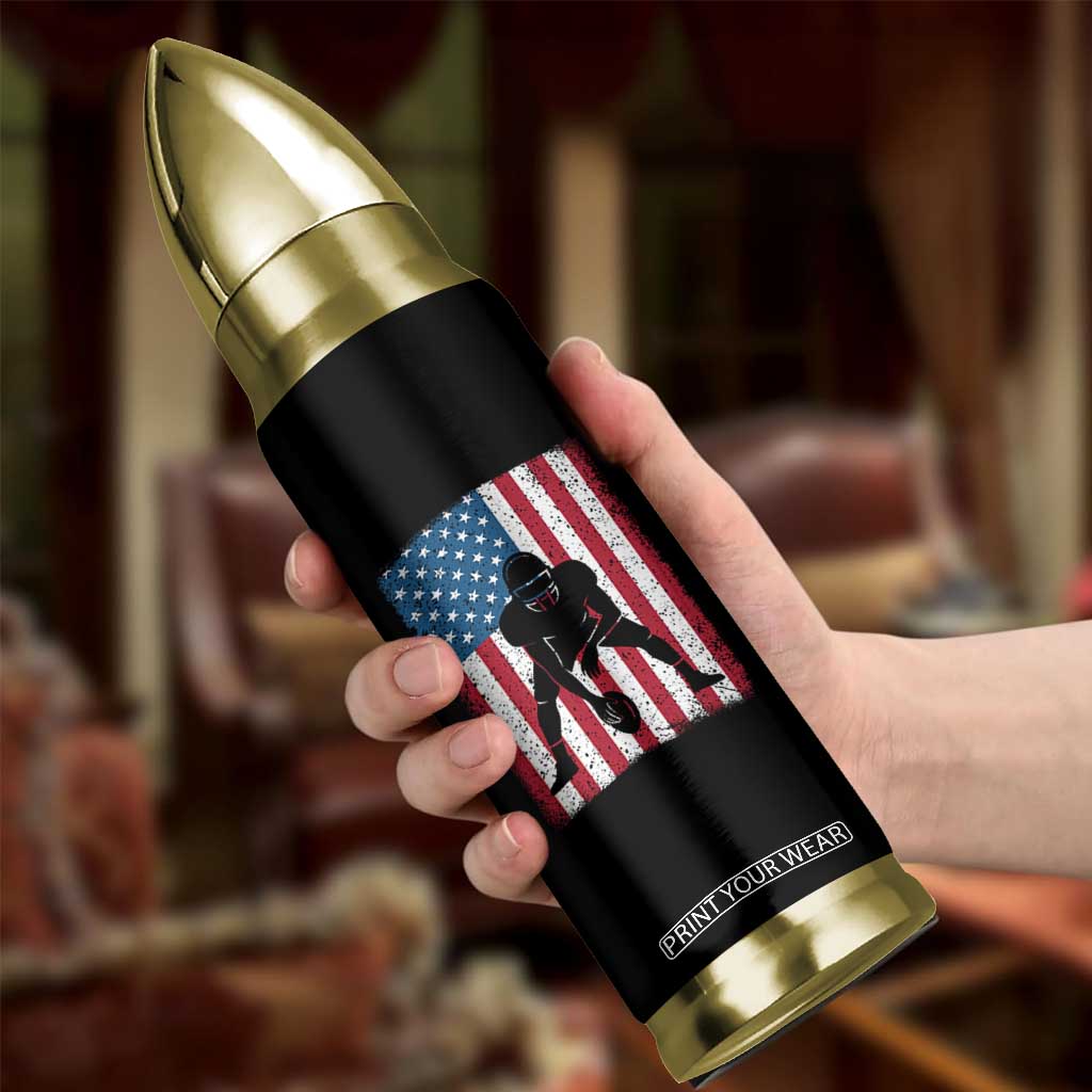 American Flag Football Bullet Tumbler Cool Distressed Vintage Patriotic Football Player TS10 Print Your Wear