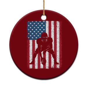 American Flag Football Ceramic Ornament Cool Distressed Vintage Patriotic Football Player TS10 1pc Red Print Your Wear