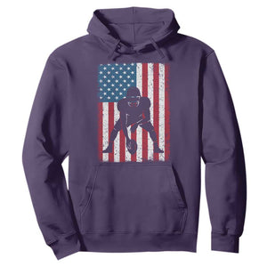 American Flag Football Hoodie Cool Distressed Vintage Patriotic Football Player TS10 Purple Print Your Wear