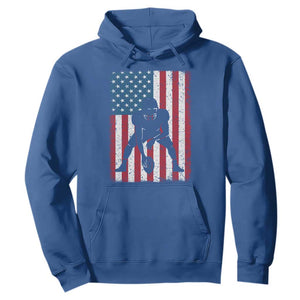 American Flag Football Hoodie Cool Distressed Vintage Patriotic Football Player TS10 Royal Blue Print Your Wear