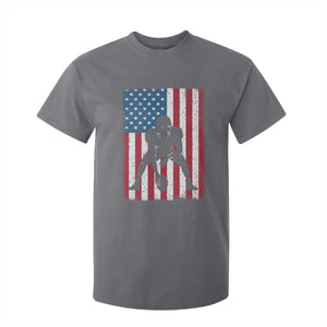 American Flag Football T Shirt For Kid Cool Distressed Vintage Patriotic Football Player TS10 Charcoal Print Your Wear