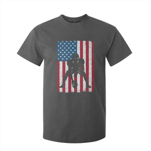 American Flag Football T Shirt For Kid Cool Distressed Vintage Patriotic Football Player TS10 Dark Heather Print Your Wear
