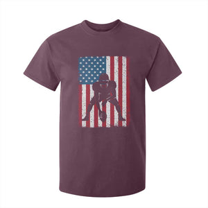 American Flag Football T Shirt For Kid Cool Distressed Vintage Patriotic Football Player TS10 Maroon Print Your Wear