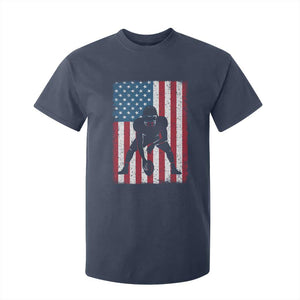American Flag Football T Shirt For Kid Cool Distressed Vintage Patriotic Football Player TS10 Navy Print Your Wear