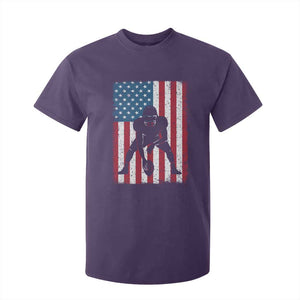 American Flag Football T Shirt For Kid Cool Distressed Vintage Patriotic Football Player TS10 Purple Print Your Wear
