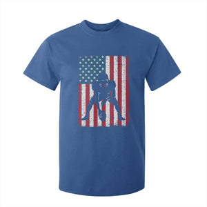 American Flag Football T Shirt For Kid Cool Distressed Vintage Patriotic Football Player TS10 Royal Blue Print Your Wear