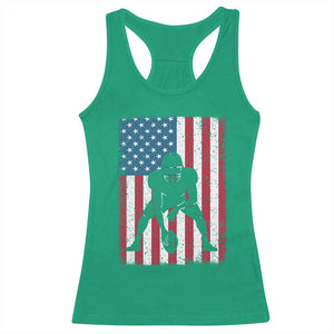 American Flag Football Racerback Tank Top Cool Distressed Vintage Patriotic Football Player TS10 Irish Green Print Your Wear