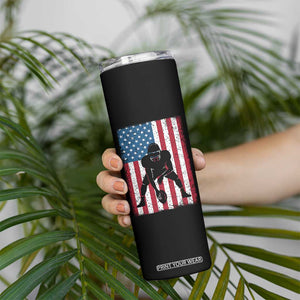 American Flag Football Skinny Tumbler Cool Distressed Vintage Patriotic Football Player TS10 Print Your Wear